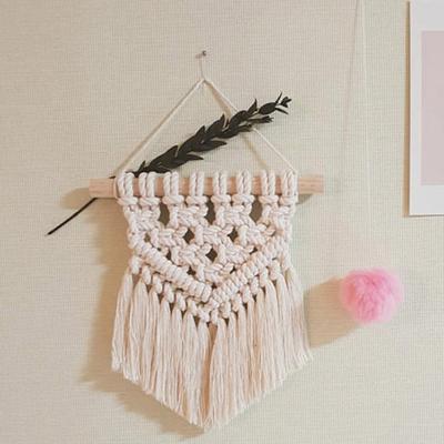 Boho Örgü Duvar Halısı, Geometrik Duvar Asılı Halı, Püsküllü Düğümlü Pamuk İpliği Halı Ev Yatak Odası Kreş Giriş Duvar Sanatı İçin