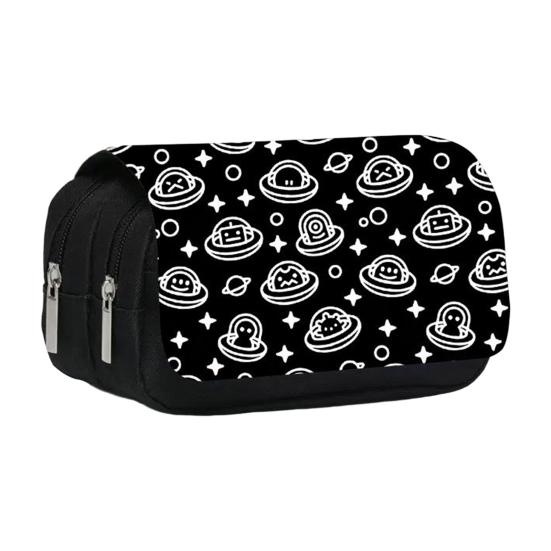 Pencil Case High Capacity Waterproof Double-layer Cartoon Flip Starry Sky Astronaut Pen Bag School