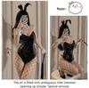 Temptation PU Leder Bunny Girl Rollenspiel Bodysuit - Sexy, Weich, Niedlich, Schnellverschluss