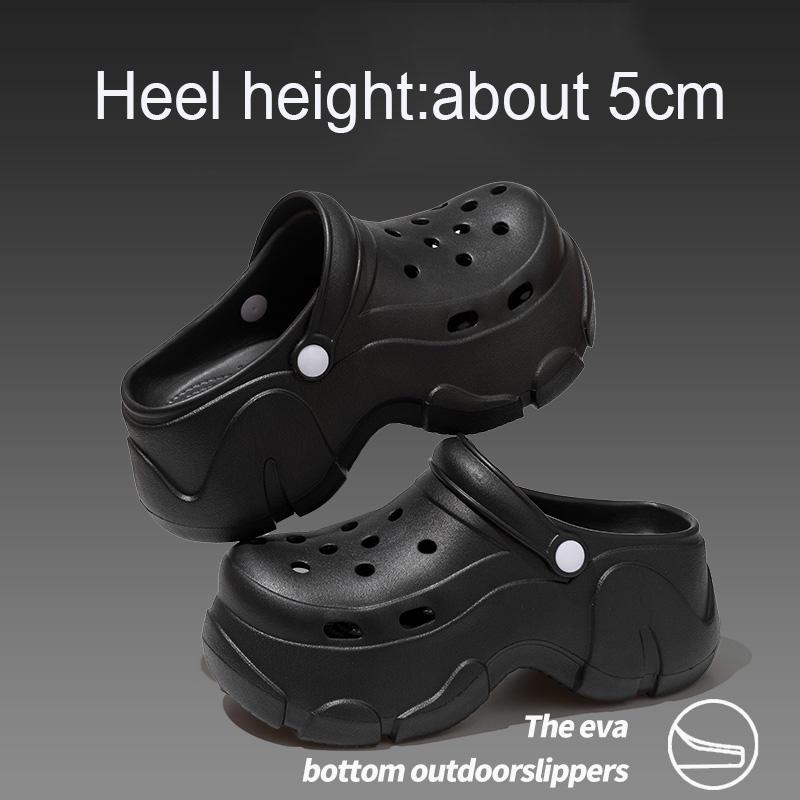 

Женские дырочки, тапочки на толстой подошве, домашние нескользящие сандалии на толстом высоком каблуке, летние тапочки, пляжные сандалии для улицы 35-36