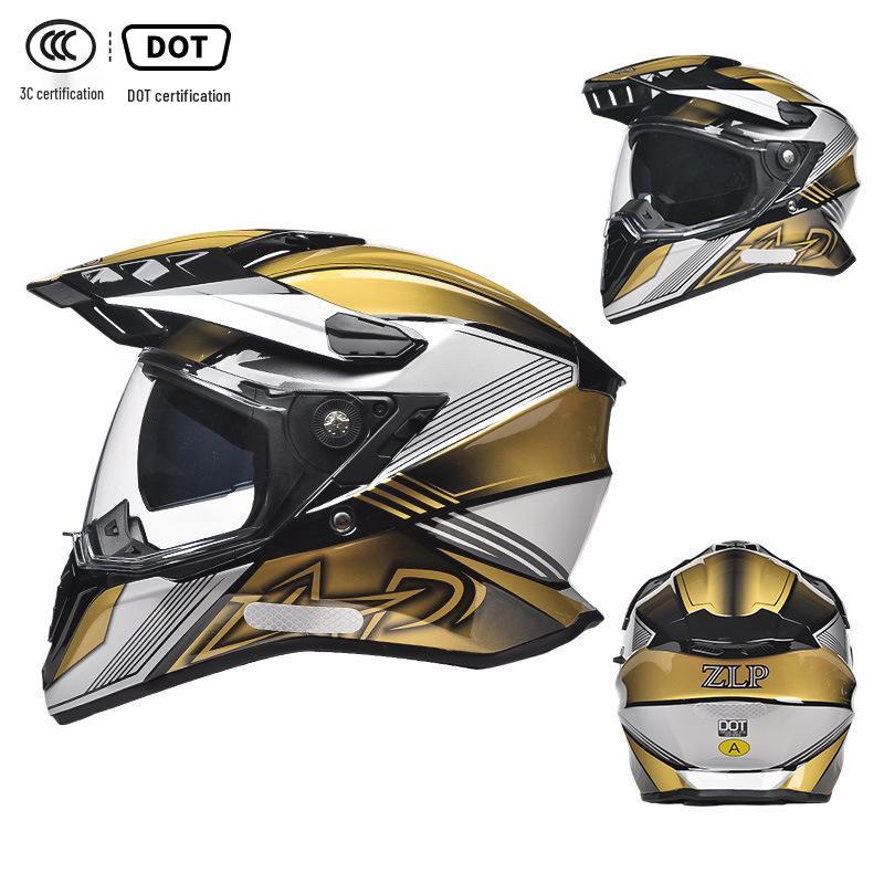 A-Class Unisex Motorcycle Helmet: Double Visor Full Face for Touring & Off-Road Use