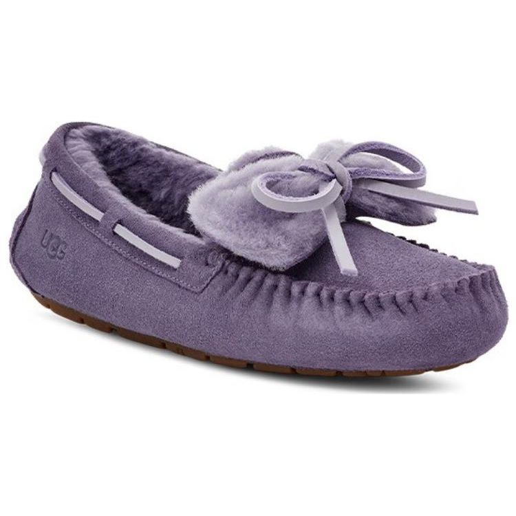 UGG Leather Round Toe Slip-On Casual Shoes Women Shoes Purple 1118913-LMV