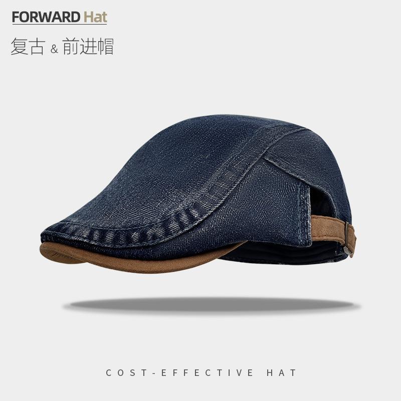 Japanese Wind Forward Hat Children'S Summer Big Head Circumference Versatile Newsboy Hat British Style Painter Hat Duck Tongue Beret