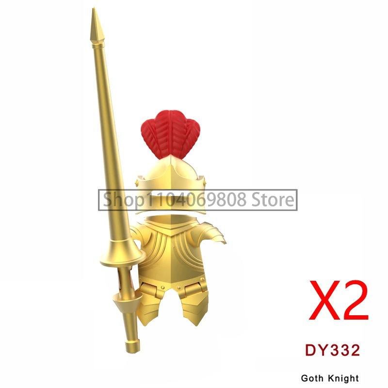 MOC Medieval Military Figures Building Blocks Castle Militia Soldier Dragon Gothic Knight Helmets Swords Shield Bricks Toys N06