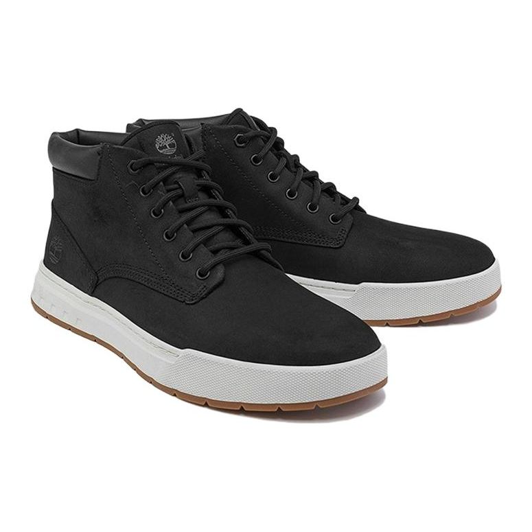 Timberland Fabric Leather Top Layer Cowhide Comfortable Versatile Non-Slip Wear-Resistant Mid-Top Casual Shoes Men Casual Shoes Black A5PSGM015