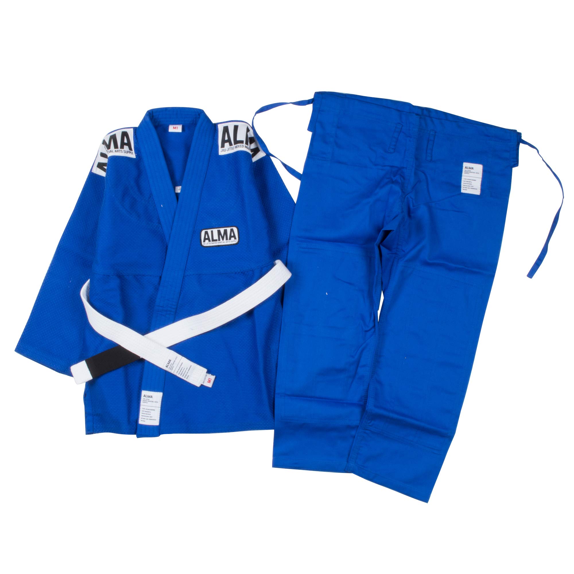 ALMA Imported Gi white Blue M1 (Alma) Jiu-Jitsu [with belt] JU2-M1-BU синий