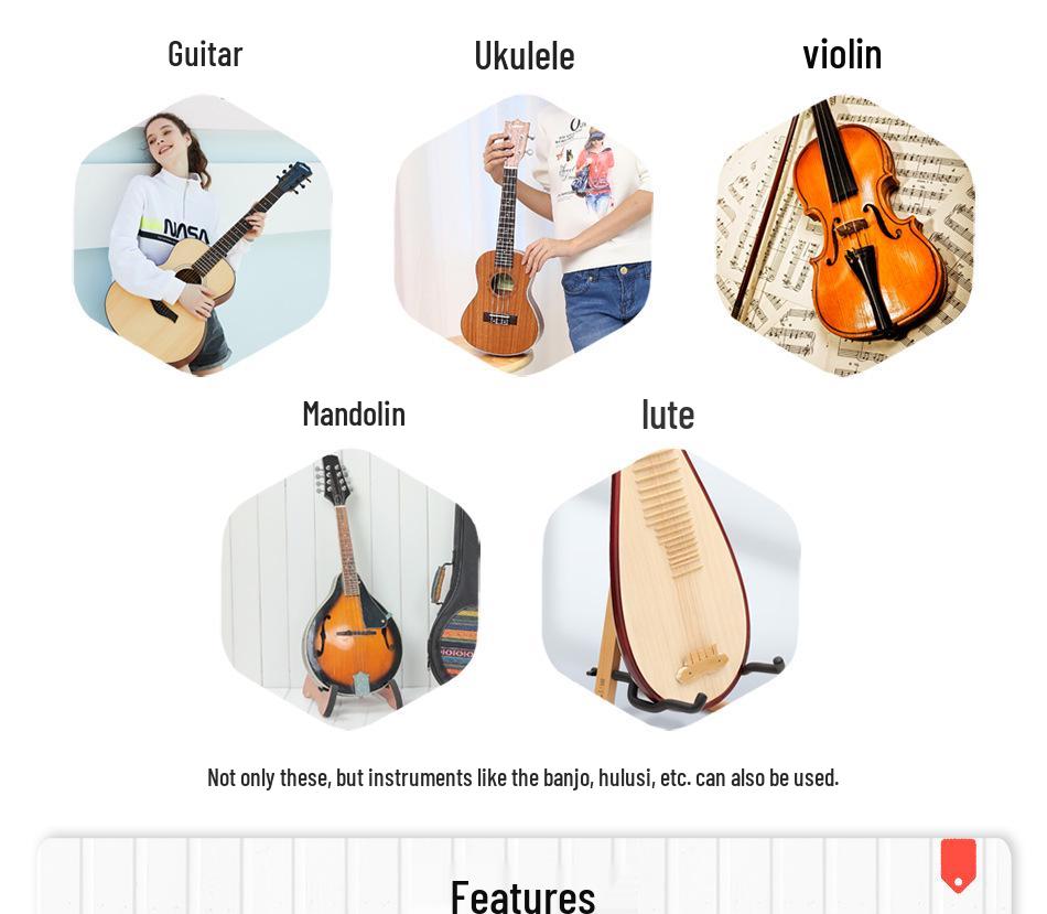 Matte Black Musical Instrument Wall Hook: Display Rack for Guitar, Ukulele, Violin, and Hulusi