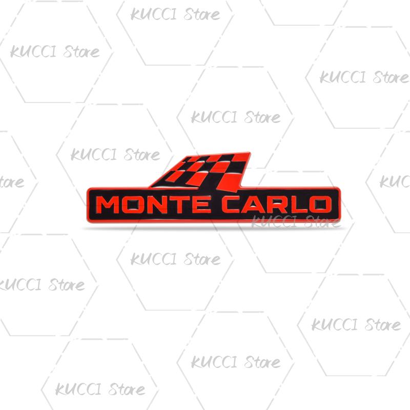 AAABV1 Alloy Metal Monte Carlo Racing Flag Grille Emblem Rear Trunk Badge Sticker For Skoda Fabia Octavia Kodiaq Superb VRS Kamiq Rapid