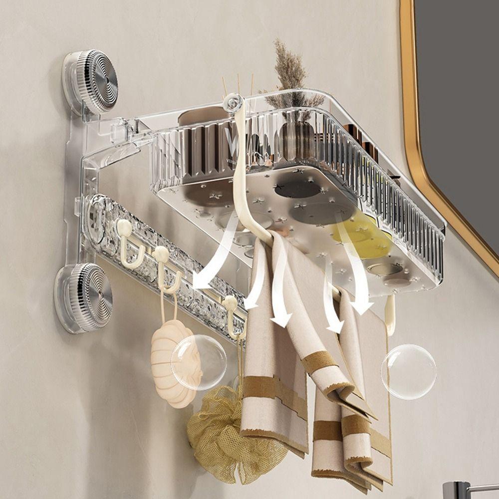 Large Capacity Toilet Storage Racks Wall Mounted Shower Organizer  Bathroom