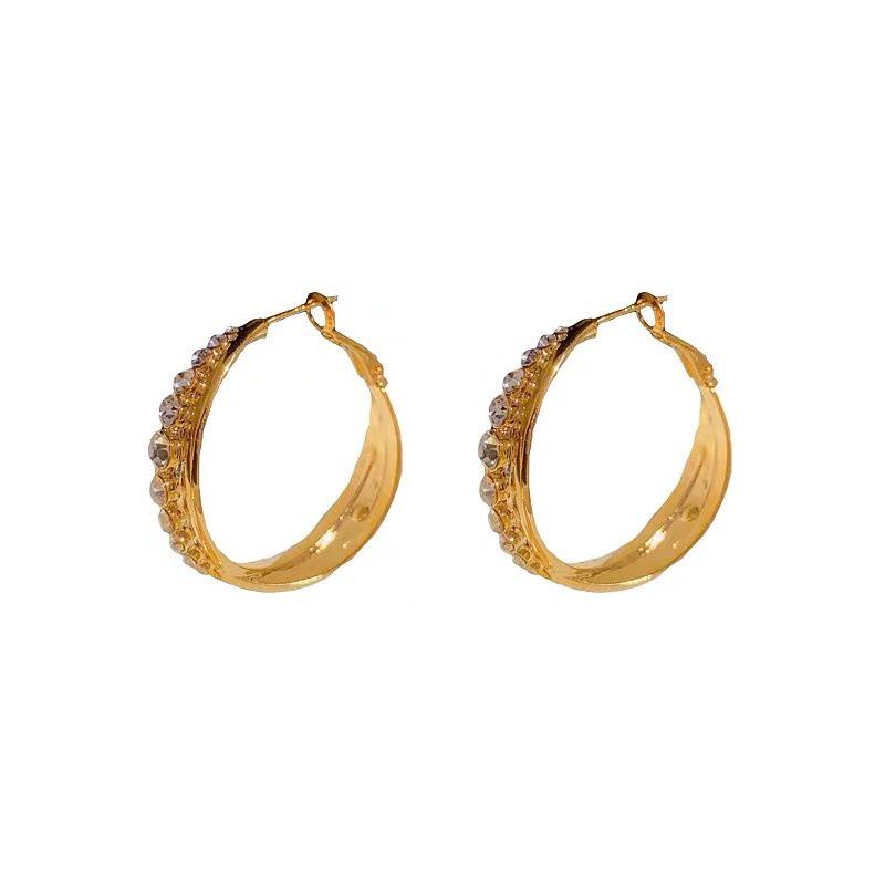 Trendy Light Luxury Full Diamond Hoop Earrings - New 2024 Style