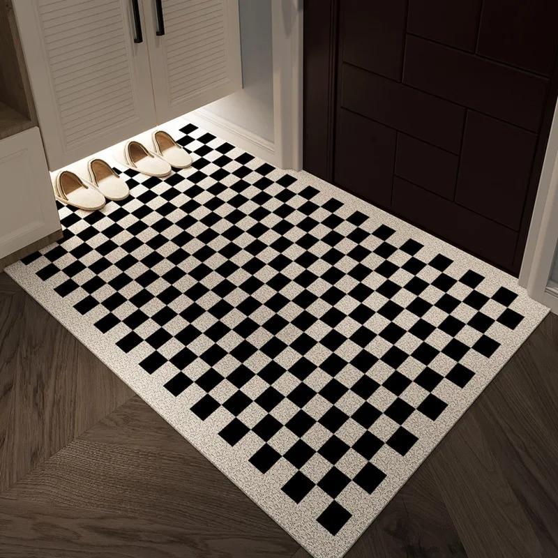 

Checkerboard Carpet Mat Rug Home Decoration Vintage Geometric Pattern Living Room Entrance Floor Mat Door Mat Kitchen Rug 30x50cm