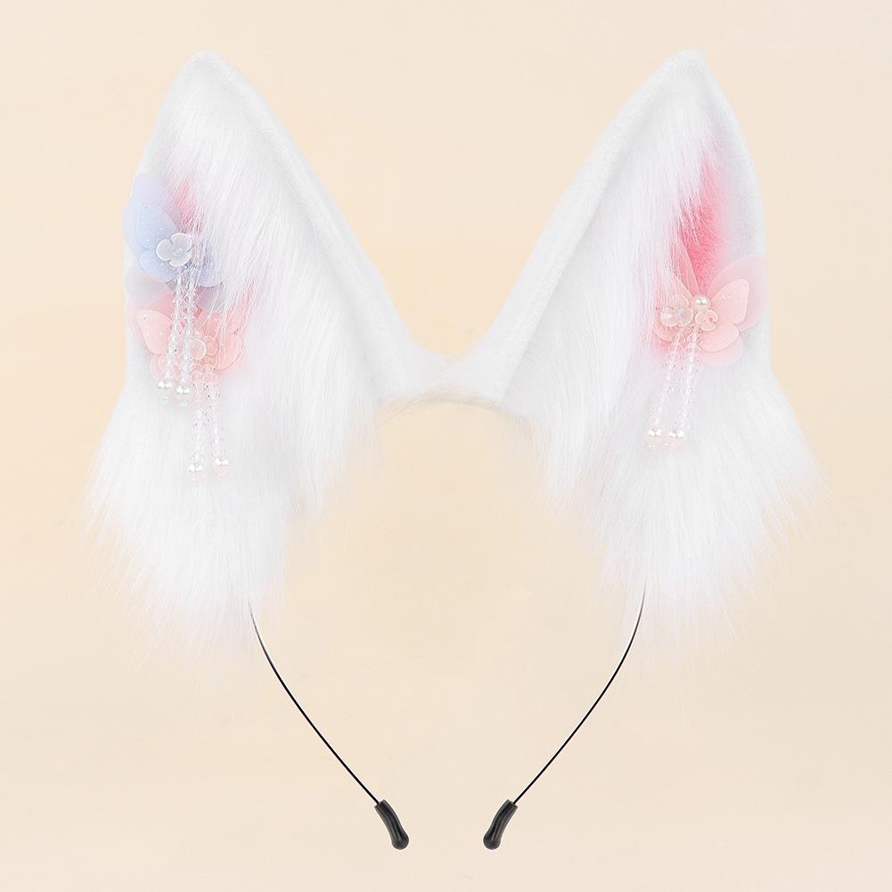 Simulation Plush Handmade Rabbit Ear Hair Antique Headband Lolita Accessories Makeup Accessories Multi-colored Beast Ear Headgear