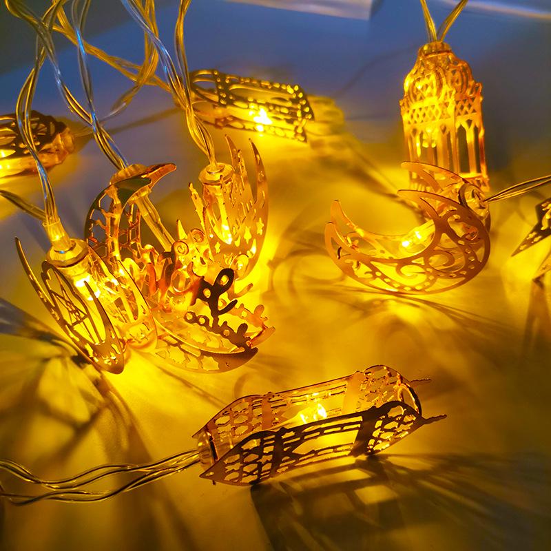 Creative Middle Eastern Star & Moon LED String Lights - Iron Art Festive Décor