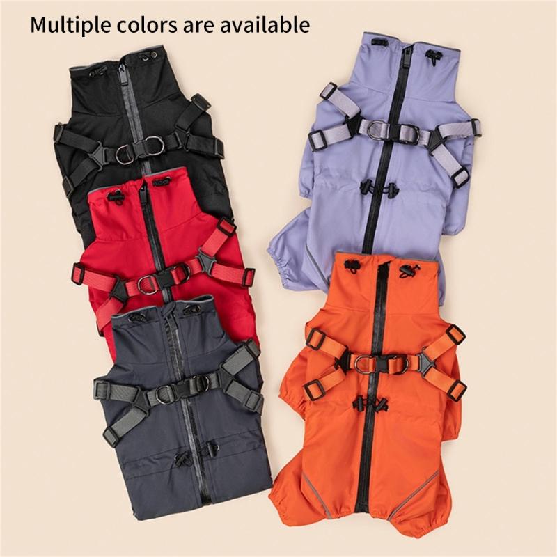 Regulable Dog Rain Jackets Snowproof Windproof Clothes Removable Dog Raincoats for Comfortable Dry Walks