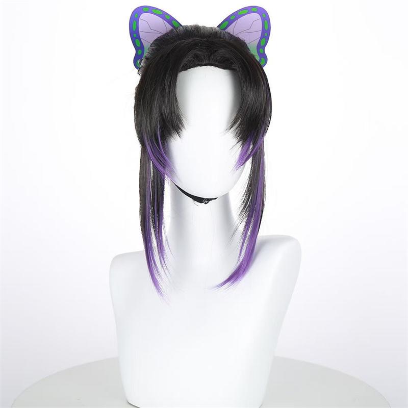Demon Slayer Butterfly Shinobu Cosplay Wig Synthetic Short Straight Wig Anime Coser Cute Girl High Quality Wig Halloween Party