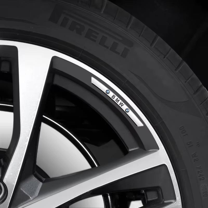 4pcs Car Wheel Hub Stickers Auto Tire Rim Decorative Accessories For BMW 1 3 5 7 Series M Performance M M3 M5 X1 X2 X3 X4 X5 TKJLP1