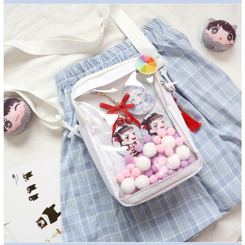 New Japanese Mini Small Pain Bag, Small Food Intake Pain Bag, Women's Bag, Fashionable and Versatile Two-dimensional Baby Bag, Transparent Bag.