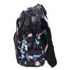 Students Backpack Large Capacity Beautiful Printing Zipper Closure School Shoulder Bag Black Nylon