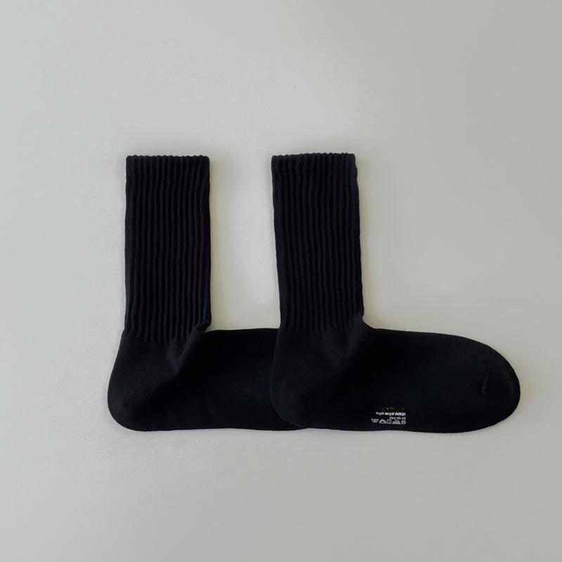 Solid Color Knitting Cotton Men Socks Casual Breathable Hip Hop Skateboard Sports Socks Men Male Fashion Streetwear Long Socks