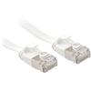 Cordon De Raccordement RJ-45 5m CAT 6a - LINDY - Blanc - Moulé, Sans Crochet, Plat