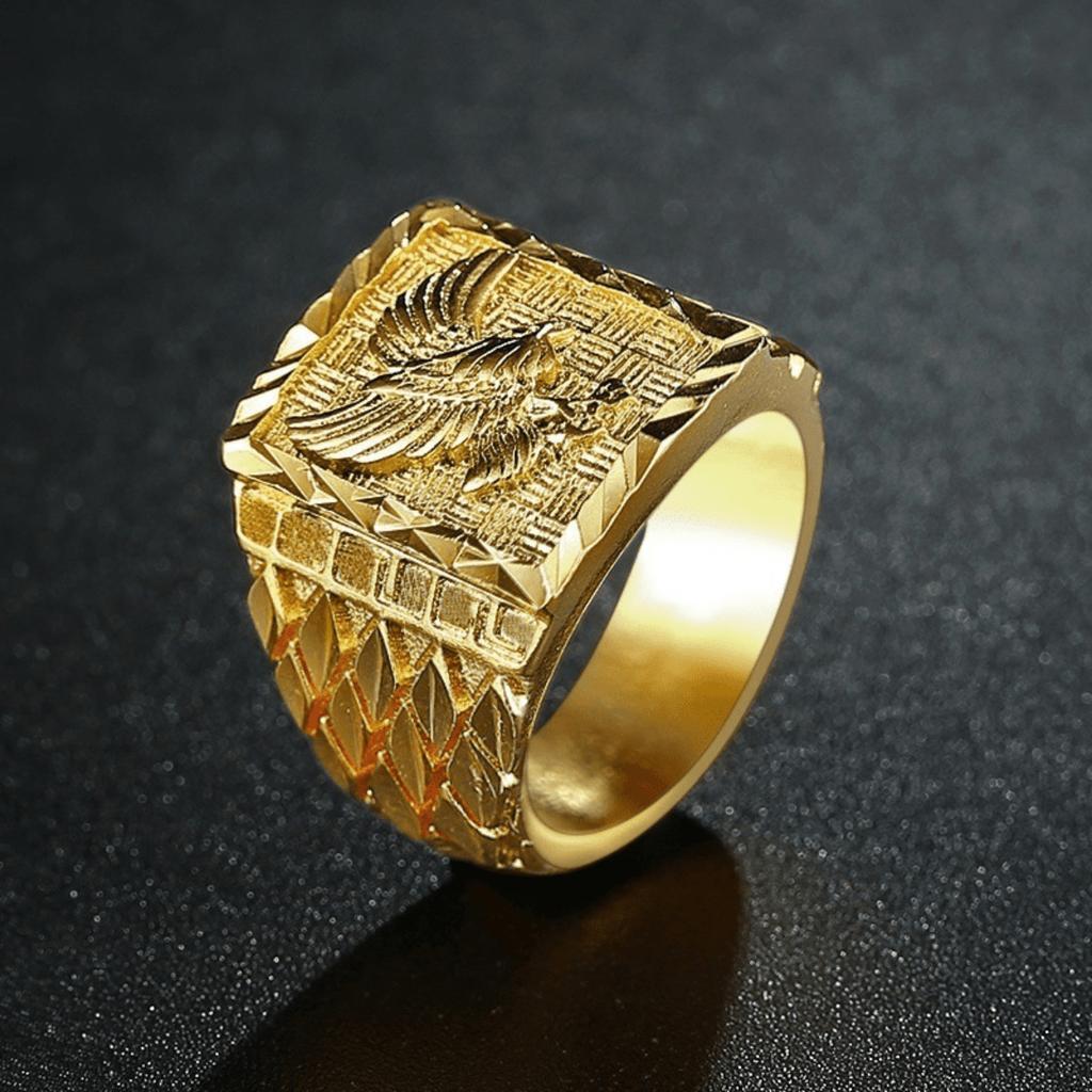 1pc Men's Light Luxury Eagle Ring, Embossed Fashionable Ring, Exquisite Textured Border, Suitable for Daily Wear, Holiday Gift Giving