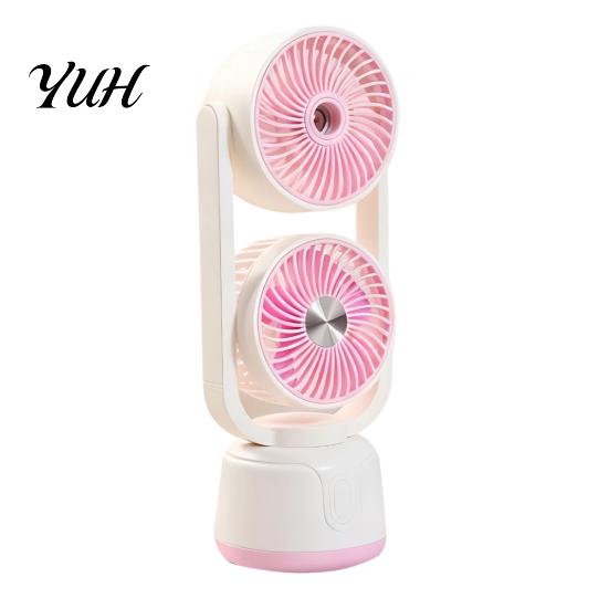 Three Speed Fan Misting Cooling Fan, Portable USB Handheld with Water Mini Spray Spray, Desktop for Office Home, Personal Humidifier розовый