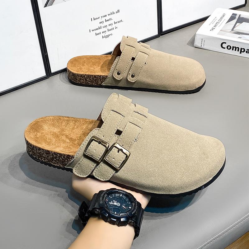 Fashion Suede Clogs for Women Men Mules Cork Footbed Sandals With Arch Support Fashion Nonslip Outdoor Beach Slippers Home Shoes