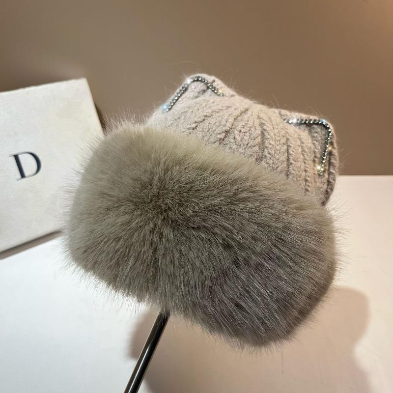 Korean Autumn Winter Ear Plush Women Hats Fur Hairy Streetwear Warm Cap Outdoors Fashion Girl Sweet Hat Gifts