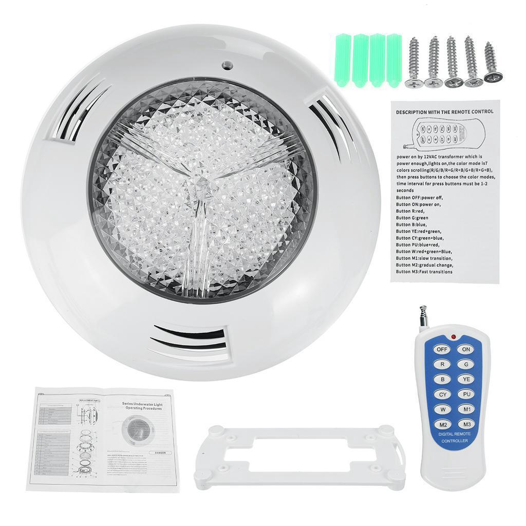 AC 12V 45W 468 LED RGB Underwater Swimming Pool Light Lamp Decor Remote Control