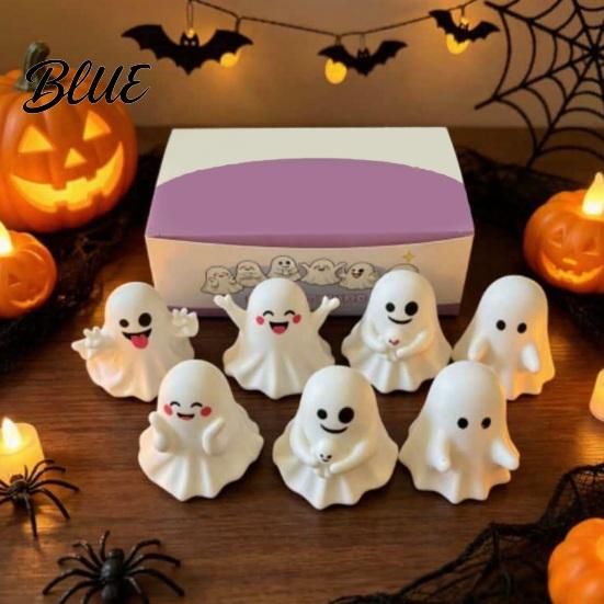 Practical Holiday Table Decor 6Pcs Halloween Ghost Figurine Cute Pen Holder Miniature Desk Decor Funny Gifts for Coworkers Pencil Stand Ornament,
