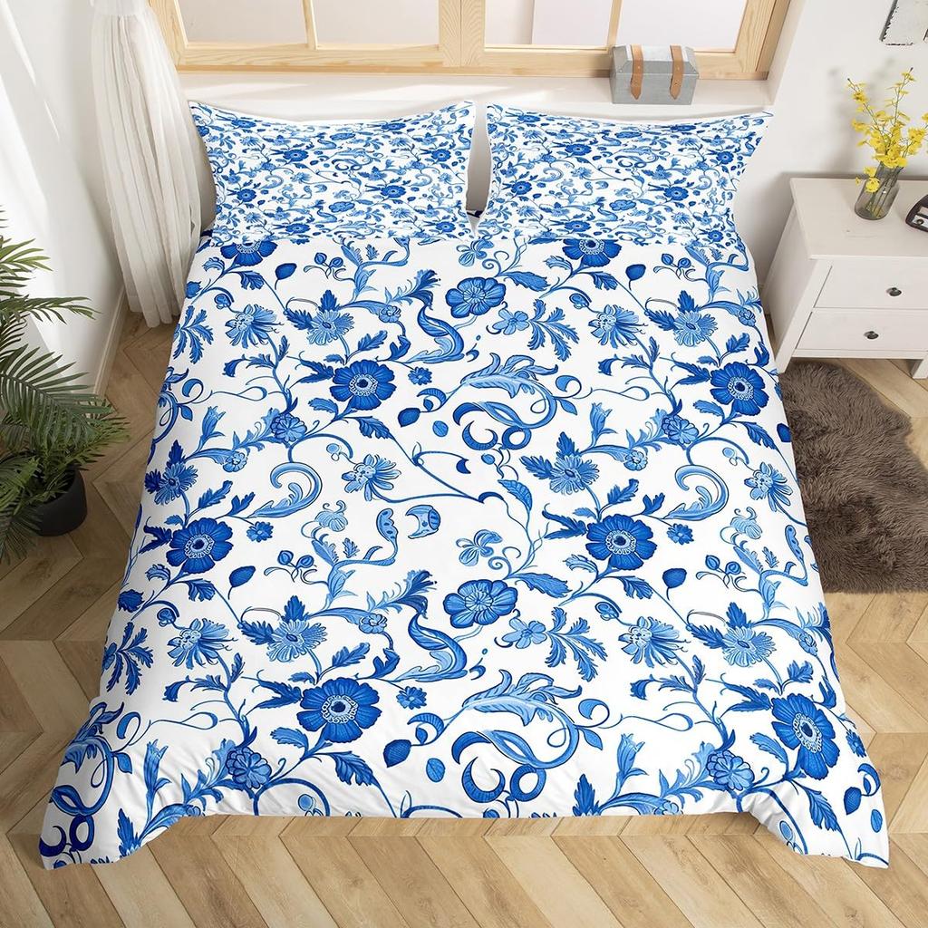 Daisy Duvet Cover Set for Kids Teens Queen Size Quilt Covers Lightweight Down Room Decor 2 Pillowcase 1 Duvet Cover No Comforter