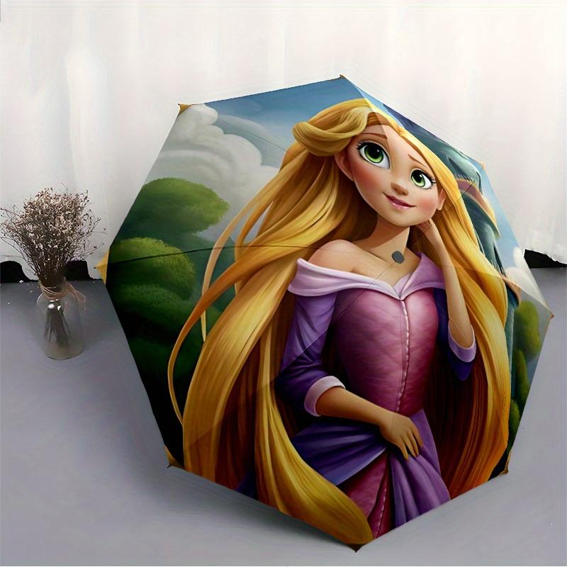 1pc Princess Rapunzel Automatic Folding Umbrella: Compact 8-rib Design  Outdoor, Casual Accessory,  Durable Canopy
