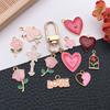 Red And Love Heart Peach Jewellery Accessories Diy Bracelet Keychain Necklace Pendant Alloy Oil Drop