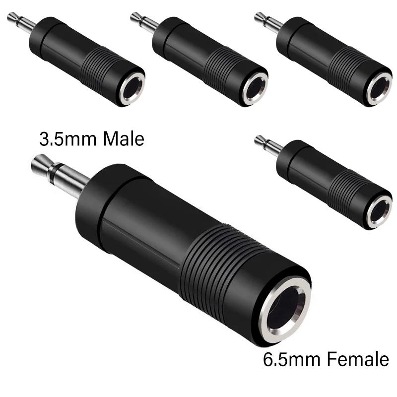 5Pcs 3.5mm 6.35mm Stereo Mono Plug To 3.5mm 6.5mm Audio Jack Connector Adapter Converter for Speaker