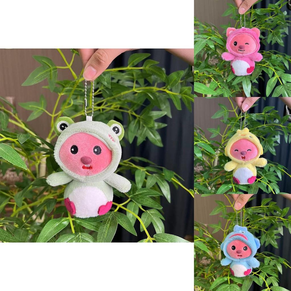 Adorable Cartoon Beaver Plush Toy Keychain With Super Soft Material In Blue Pink Yellow And Green Colors