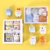 New Pet Cat Catnip Bell Squeaky Plush Interactive Toy Cartoon Animal Bear Interactive Toy Set Christmas Gift Toys for Cats