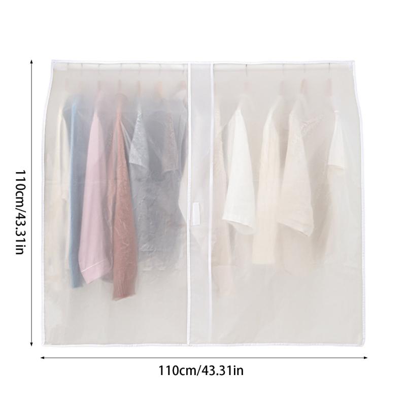 Clear Reusable Wardrobe Clothes Protectors Dustproof Hanging Organizers Clothing Rack Covers For Long Coat Garment Bag