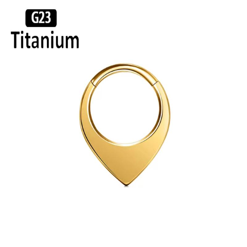 G23 Titanium High Quality  Waterdrop Septum Piercing Clicker Nose Rings 16G Segment Tragus Cartilage Daith Hoop Earrings Zircon