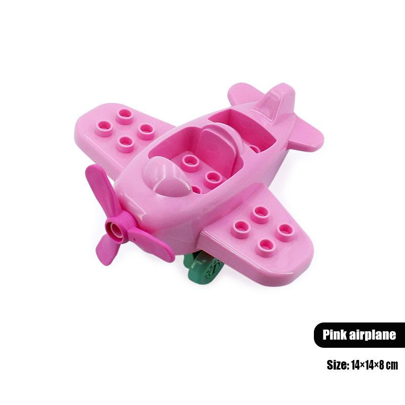 Trailer Car Motorcycle Boat Big Building Blocks Collocation Vehicle Accessory Kid DIY Toys Compatible With Duploed Set Gift