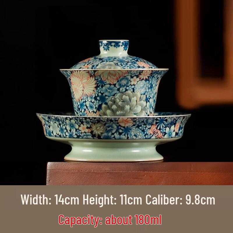 Chaxun Ru Kiln Ceramic Sancai Gaiwan