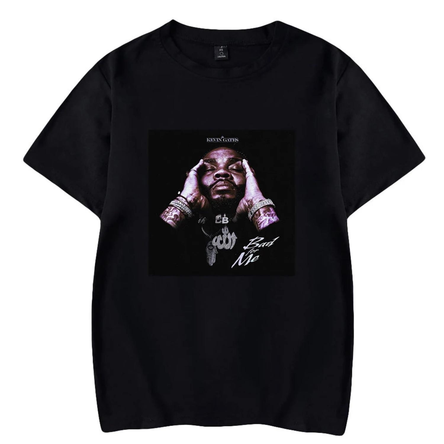 

Kevin Gates Unisex Short Sleeve T-shirts Men Women Streetwear Printing Casual O-neck Harajuku Pullover Stylish Singer XXXXXL чорний