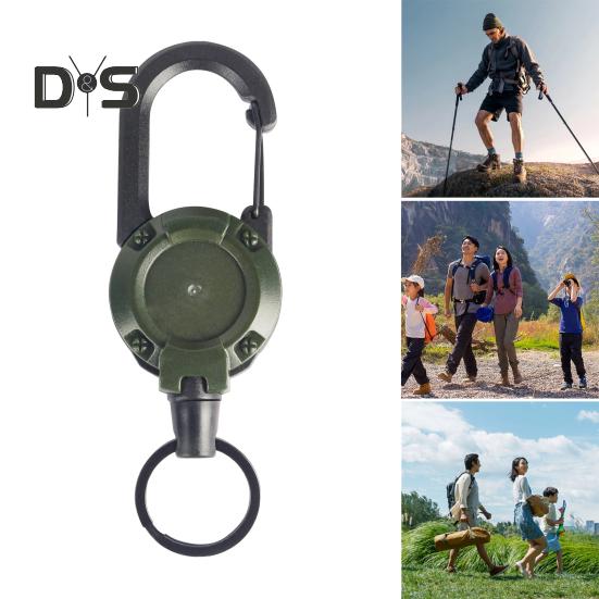 2Pcs Heavy Duty Retractable Keychain Badge Holder Multi Tool Carabiner Clip Keys Badges Tactical ID Reel with Retractable Cord