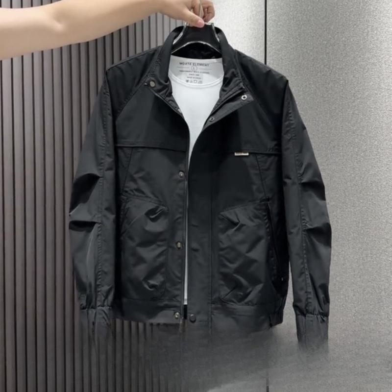 New High-end Splicing Stand-up Collar Jacket Jacket Casual Versatile Outdoor Jacket