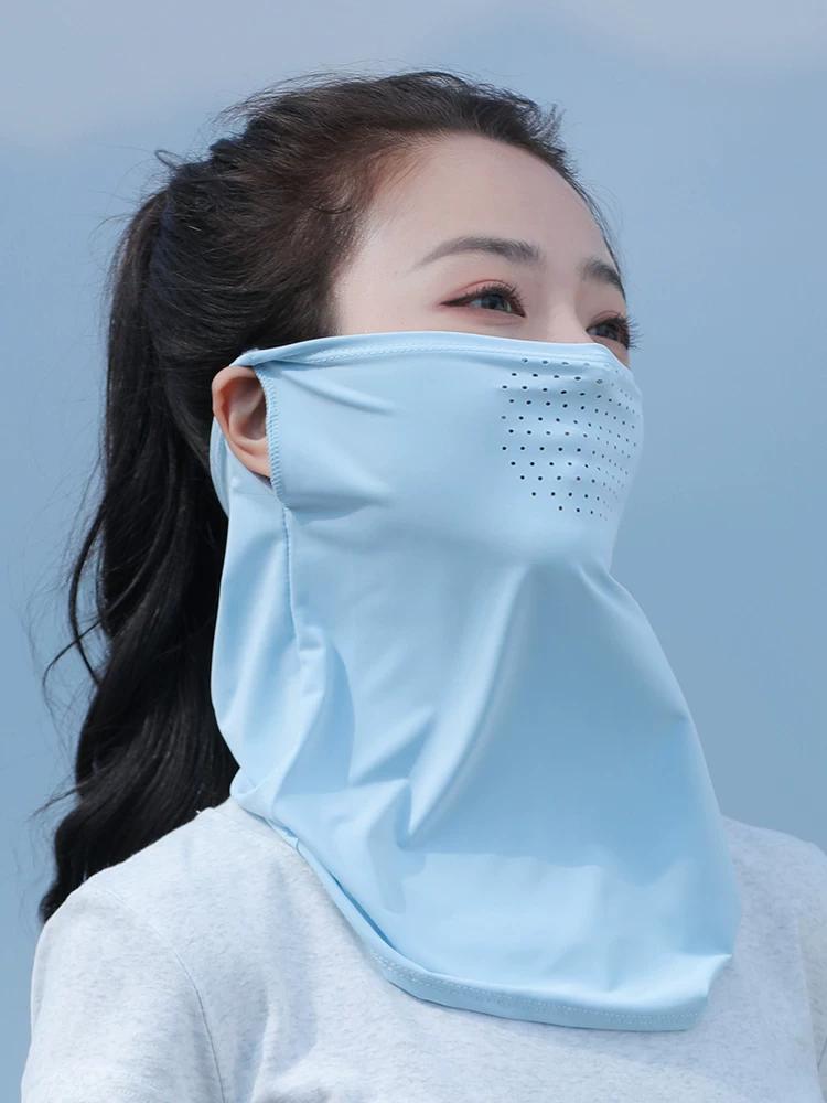 Summer Sun Protection Mask, Ear-Hanging Cycling Face Mask, Neck Gaiter, Ice Silk Headscarf, Men's and Women's Outdoor Sports Fishing