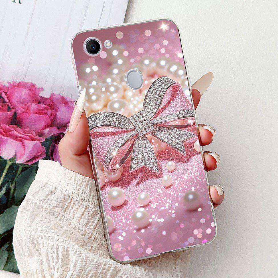 Clear For Oppo F7 Case Kawaii Cute Cat Fashion Flower Funny Luxury Painted Soft Back Cover For OppoF7 Phone Case CPH1821 CPH1819