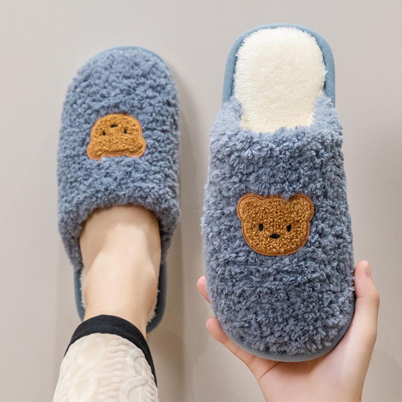 Cixi Baumwollpantoffeln leise weiche Sohle Herbst und Winter Haus Indoor warm rutschfest Plüsch Baumwollpantoffeln