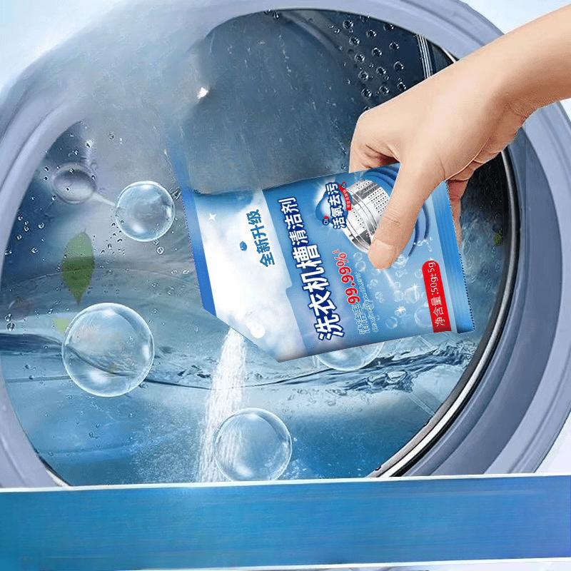 

Мощное средство для автоматической чистки стиральных машин: Кислород Стерилизует, Дезинфицирует, Удаляет Накипь и Плесень из Внутреннего Барабана 50g