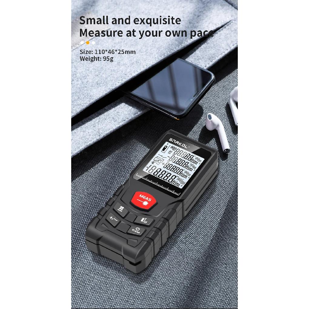 Snakol Laser Distance Meter 50m 70m 100m 120m Rangefinder Digital Range Finder Trena Roulette Ruler Distance Measuring Tape Tool