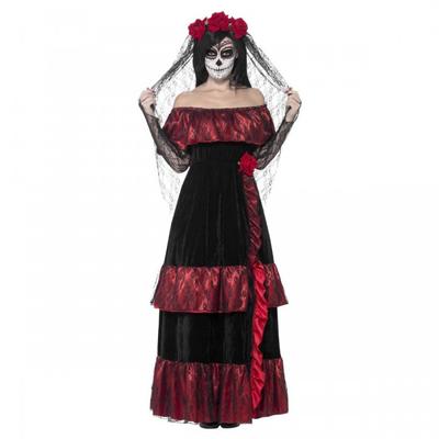 Smiffys Womens/Ladies Deluxe Bride Day Of The Dead Costume Set