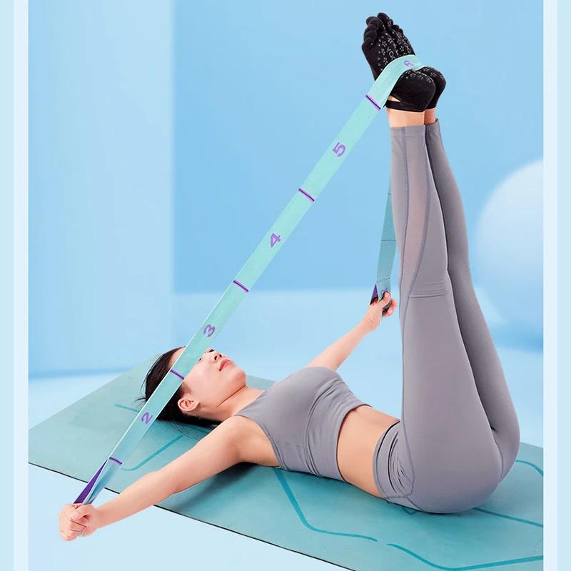 9dílný posilovací guma na hubnutí Jógový pomocný strečinkový pás Pásy pro dospělé Latinské tance Tréninkové elastické pásy Pro začátečníky Pilates Fitness